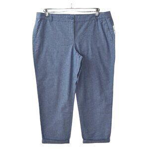 Talbots The Weekend Chino Pants Womens 14P Chambray Rolled Leg